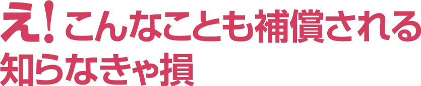 え! こんなことも補償される 知らなきゃ損